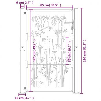 Gartentor 105x130 cm Cortenstahl Bambus-Design