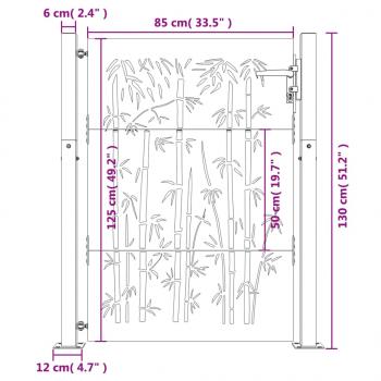 Gartentor 105x130 cm Cortenstahl Bambus-Design