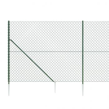 Maschendrahtzaun mit Erdspießen Grün 2x10 m