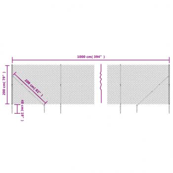 Maschendrahtzaun mit Erdspießen Grün 2x10 m