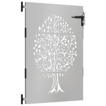 Gartentor 85x150 cm Cortenstahl Baum-Design