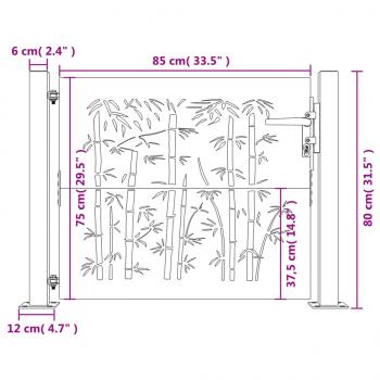 Gartentor 105x80 cm Cortenstahl Bambus-Design