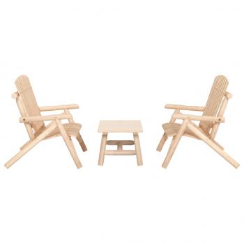 ARDEBO.de - 3-tlg. Garten-Lounge-Set Massivholz Fichte