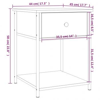 Nachttisch Grau Sonoma 44x45x58 cm Holzwerkstoff