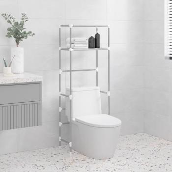 ARDEBO.de - Toilettenregal 2 Ablagen Grau 53,5x28x143 cm Eisen