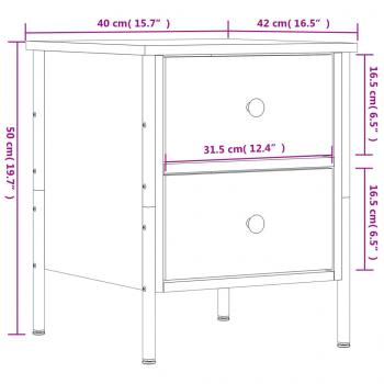 Nachttisch Braun Eichen-Optik 40x42x50 cm Holzwerkstoff