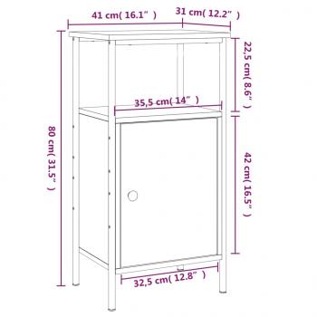 Nachttisch Sonoma-Eiche 41x31x80 cm Holzwerkstoff