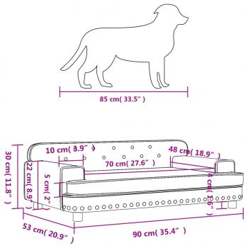 Hundebett Grau 90x53x30 cm Kunstleder