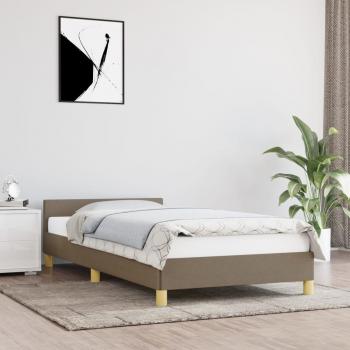 ARDEBO.de - Bettgestell mit Kopfteil Taupe 90x190 cm Stoff