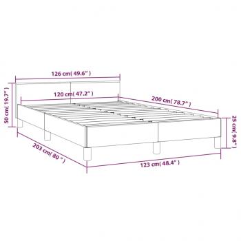 Bettgestell mit Kopfteil Schwarz 120x200 cm Stoff