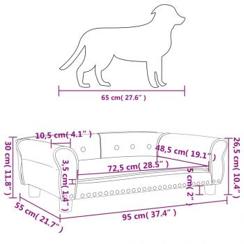 Hundebett Cappuccino-Braun 95x55x30 cm Kunstleder