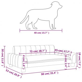 Hundebett Grau 90x53x30 cm Kunstleder