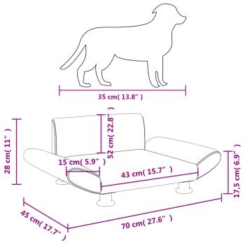 Hundebett Dunkelgrau 70x45x28 cm Stoff