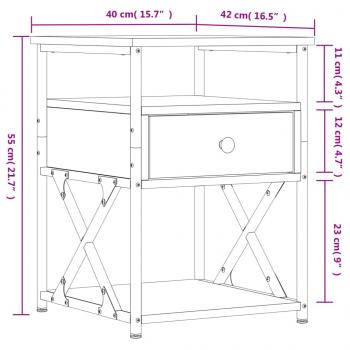 Nachttisch Braun Eichen-Optik 40x42x55 cm Holzwerkstoff