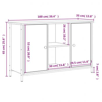 TV-Schrank Räuchereiche 100x35x65 cm Holzwerkstoff