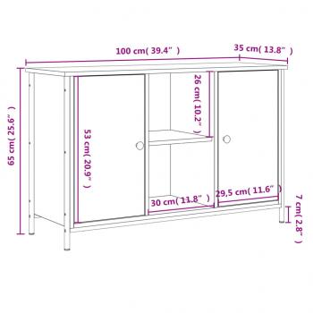 TV-Schrank Schwarz 100x35x65 cm Holzwerkstoff