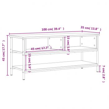 TV-Schrank Schwarz 100x35x45 cm Holzwerkstoff