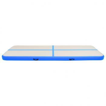 Aufblasbare Gymnastikmatte mit Pumpe 500x100x20 cm PVC Blau