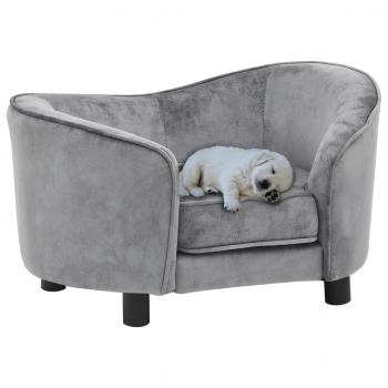 ARDEBO.de - Hundesofa Grau 69x49x40 cm Plüsch   