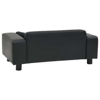 Hundesofa Schwarz 81x43x31 cm Plüsch und Kunstleder   