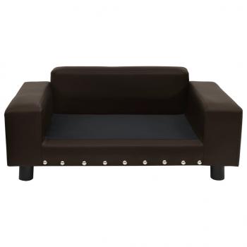 Hundesofa Braun 81x43x31 cm Plüsch und Kunstleder   