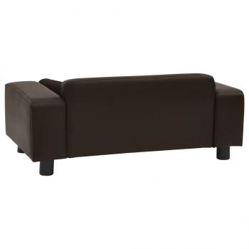 Hundesofa Braun 81x43x31 cm Plüsch und Kunstleder   