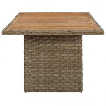 Garten-Esstisch Braun 200x100x74 cm Poly Rattan 