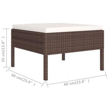 2-tlg. Garten-Lounge-Set mit Auflagen Poly Rattan Braun