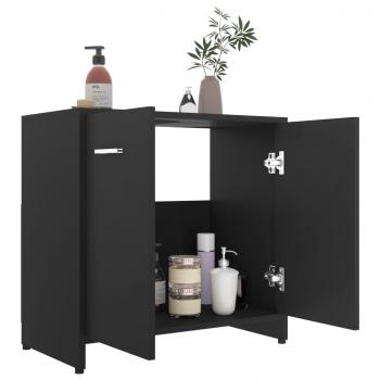 Badezimmerschrank Schwarz 60x33x61 cm Holzwerkstoff