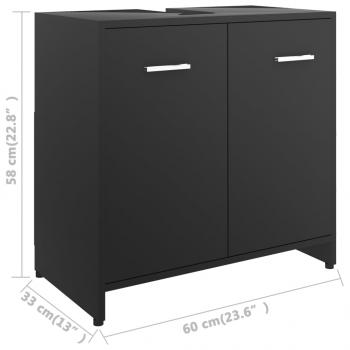 Badezimmerschrank Schwarz 60x33x61 cm Holzwerkstoff