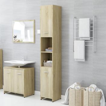 ARDEBO.de - Badezimmerschrank Sonoma-Eiche 30x30x183,5 cm Holzwerkstoff