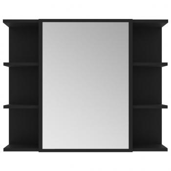 Bad-Spiegelschrank Schwarz 80x20,5x64 cm Holzwerkstoff