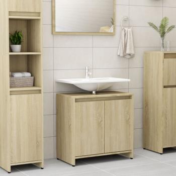 ARDEBO.de - Badezimmerschrank Sonoma-Eiche 60x33x61 cm Holzwerkstoff