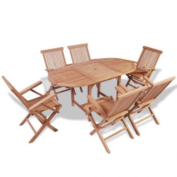 ARDEBO.de - B-Ware 7-tlg. Garten-Essgruppe Teak Massivholz