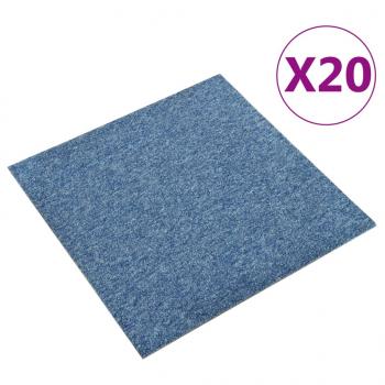 ARDEBO.de - Teppichfliesen 20 Stk. 5 m² 50x50 cm Blau