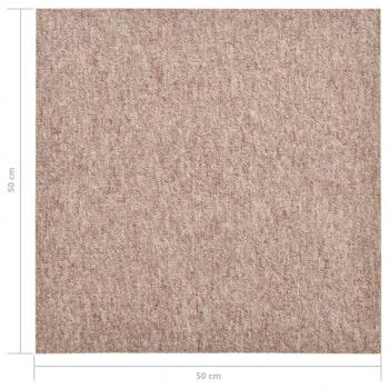 Teppichfliesen 20 Stk. 5 m² 50x50 cm Beige