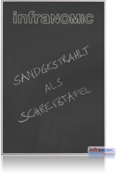 ARDEBO.de infraNOMIC Frame-Line Sandstrahlmattierung als Schreibtafel mit Alu-rahmen 10 mm, 210W, 600x400 mm (GHE-PSchw-M10-64)