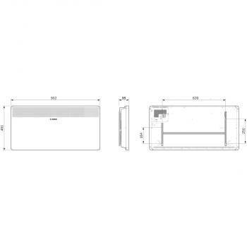 Bosch Heat Convector 4000-25 elektrischer Konvektor, 2500W, IP 24, Schutzklasse II, weiß (7738336938)