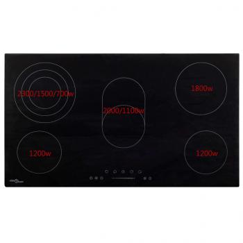 Glaskeramik-Kochfeld mit 5 Platten Touch Control 77 cm 8500 W