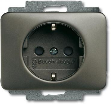 ARDEBO.de Busch-Jaeger 20 EUCKS-20 SCHUKO® Steckdosen-Einsatz  Mit integriertem erhöhtem Berührungsschutz, Busch alpha, Platin