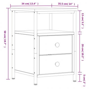 Nachttisch Grau Sonoma-Eiche 34x35,5x50 cm Holzwerkstoff