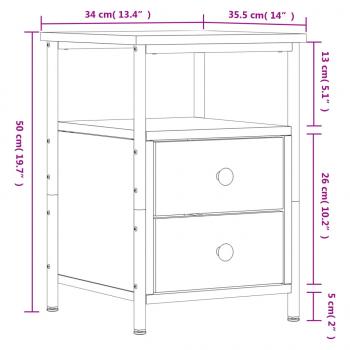 Nachttisch Braun Eichen-Optik 34x35,5x50 cm Holzwerkstoff