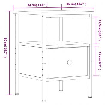 Nachttisch Grau Sonoma-Eiche 34x36x50 cm Holzwerkstoff