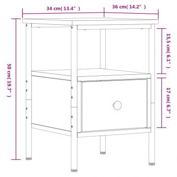 Nachttisch Braun Eichen-Optik 34x36x50 cm Holzwerkstoff