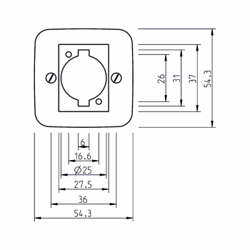 Busch-Jaeger 2553-212 XLR-Zentralscheibe, Duro 2000 Si, weiß (2CKA001724A0624)