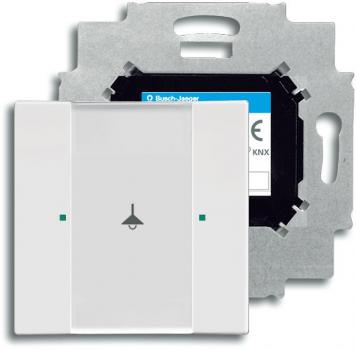 ARDEBO.de Busch-Jaeger 6125/01-84 Bedienelement, 1-fach, mit beiliegendem Busankoppler, KNX Powernet, studioweiß (2CKA006115A0182)