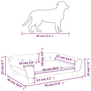 Hundebett Schwarz 70x48x22 cm Samt