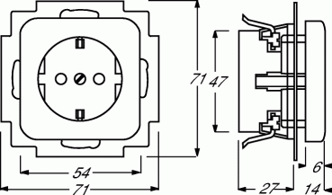 Busch-Jaeger 20 EUC-13-212-103 SCHUKO Steckdosen-Einsatz mit Aufdruck, Duro 2000 Si, grün (2CKA002011A6259)