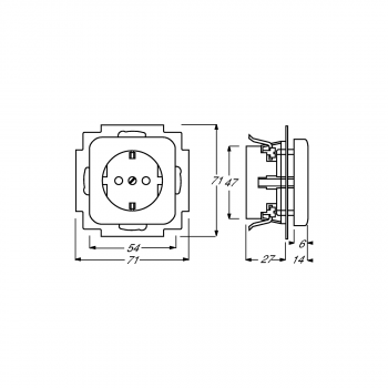 Busch-Jaeger 20 EUC-217-101 SCHUKO Steckdosen-Einsatz, Reflex Si, rot (2CKA002011A6253)