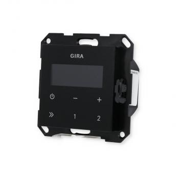 Gira 228028 Unterputz-Radio RDS mit einem Lautsprecher Bedienaufsatz in Schwarzglasoptik System 55, Anthrazit
